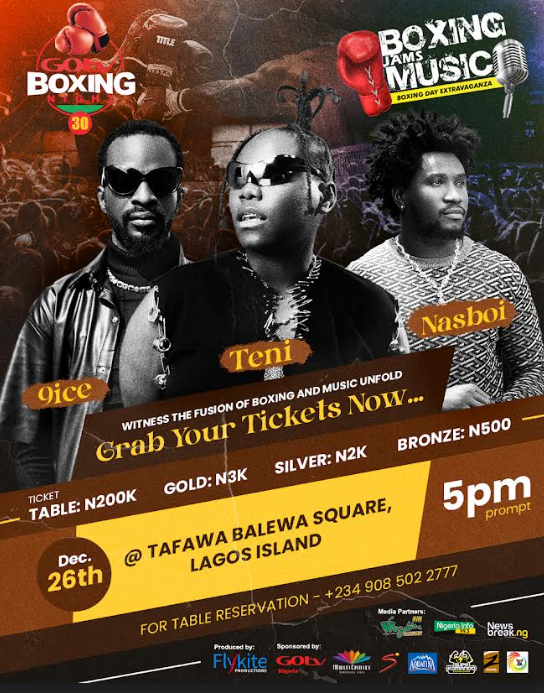 Teni, 9ice, Nasboi to Perform Live at GOtv Boxing Night 30