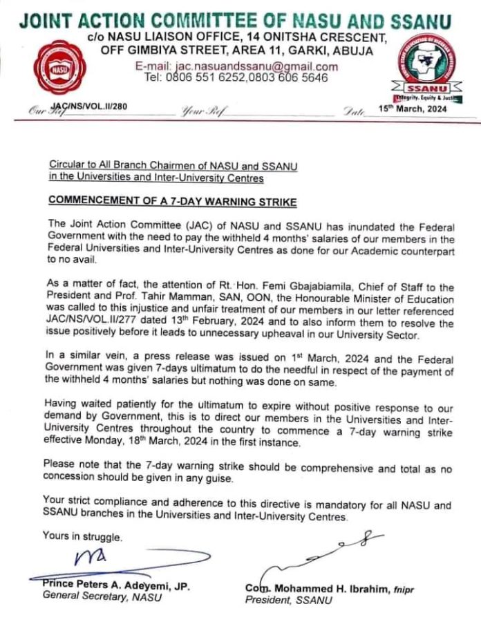 ASUU SSANU Strike
