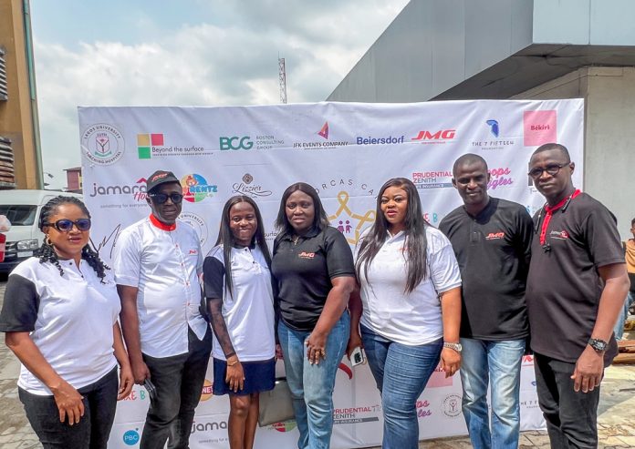 JMG and Jamara Staff From L-R - OGUNSANYA Anthonia - Customer Support Manager, ONYEMOBI Chijioke - Business Development Manager, BAMIGBADE Opeoluwa - Admin Assistant, FANIRAN Oluwatomi – Head of Mark