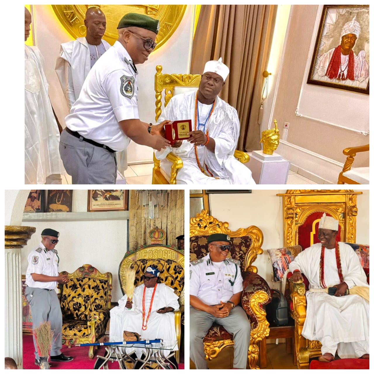 Customs Deepens Grassroots Partnership as Acting Area Controller Visits Ooni of Ife, Ogunsua of Modakeke and Ataoja of Osogbo