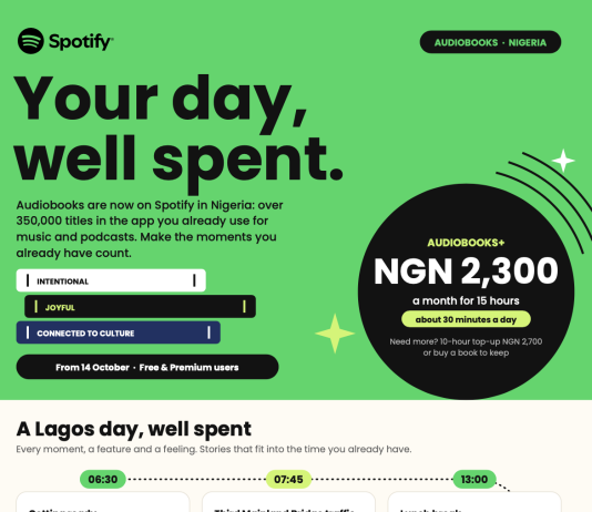 Spotify brings audiobooks to Nigeria